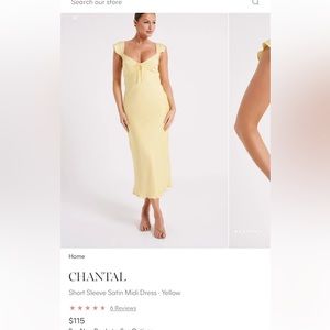 NWT yellow short sleeve midi dress size small